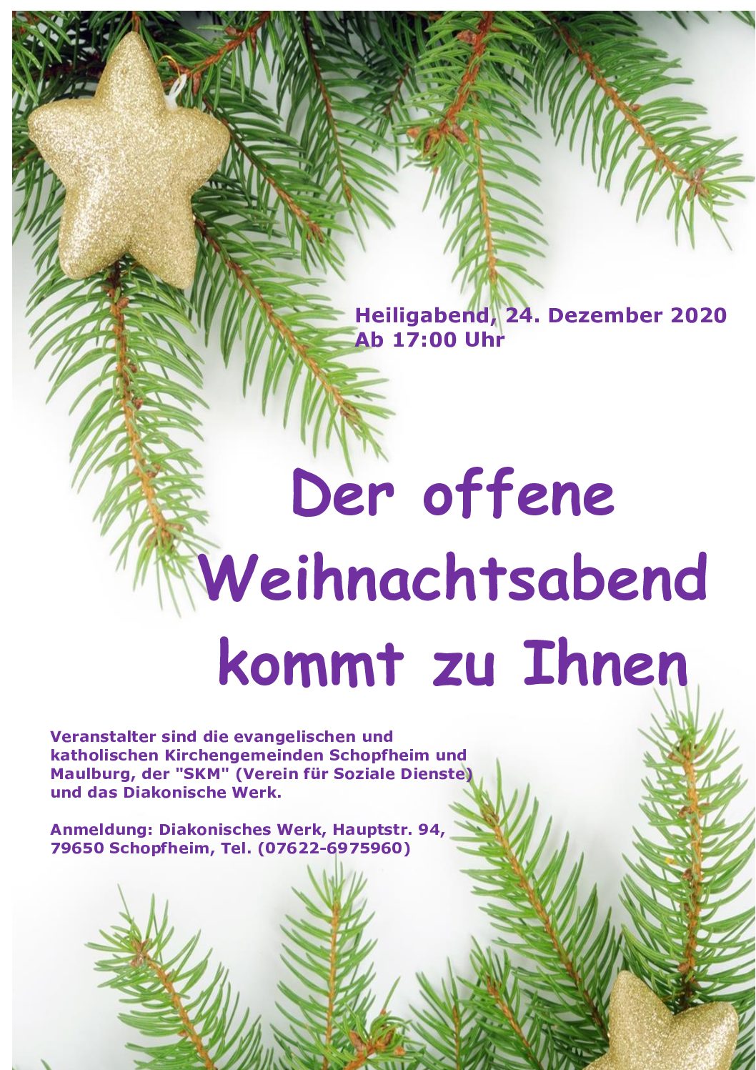 Offener Weihnachtsabend dieses Jahr auf Tour