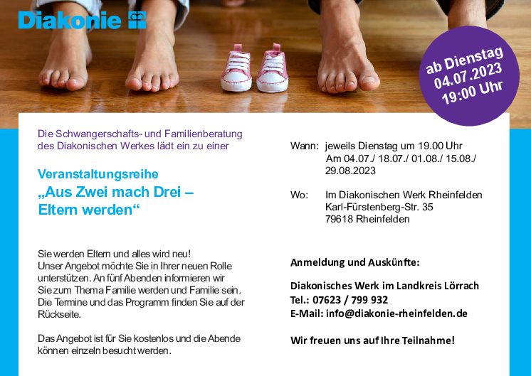 Veranstaltungsreihe „Aus Zwei mach Drei – Eltern werden“ in Rheinfelden